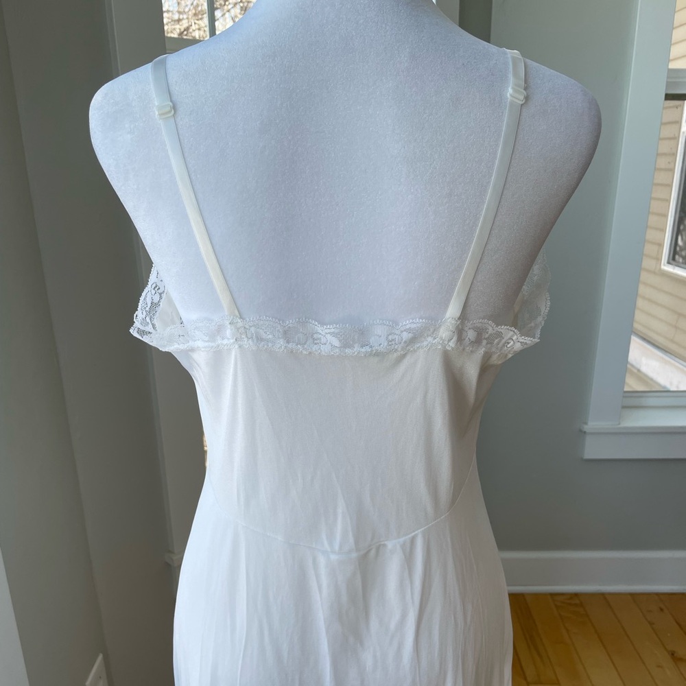 Vintage Met Lin White Lace Chemise Nightgown Slip Dress Size 36 Medium - Picture 4 of 12
